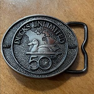 Ducks Unlimited Silver Belt Buckle